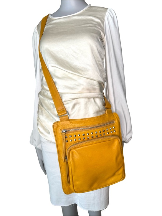 Fenn Wright Manson Handbags - Fenn Wright Manson Mustard Yellow Studded Leather Crossbody Bag